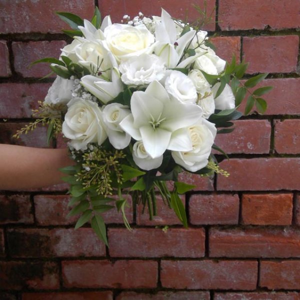 Classic white wedding posy